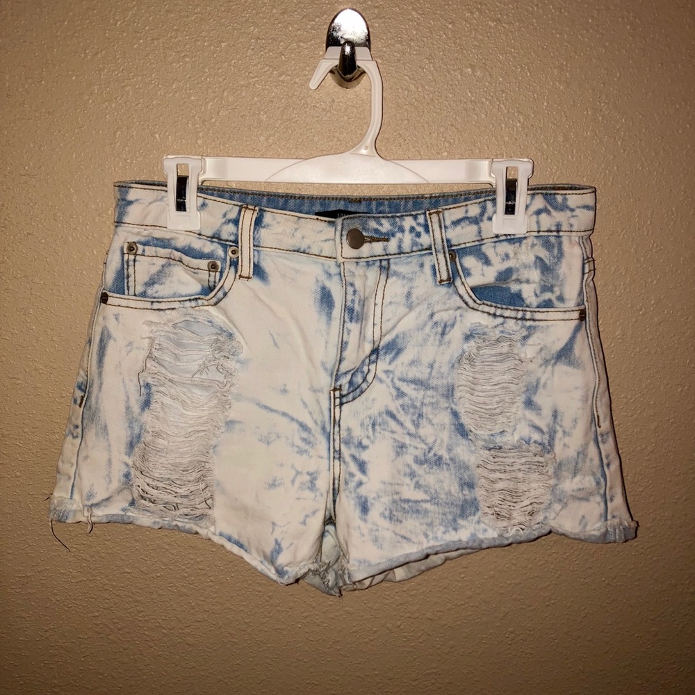 Acid wash Distressed shorts